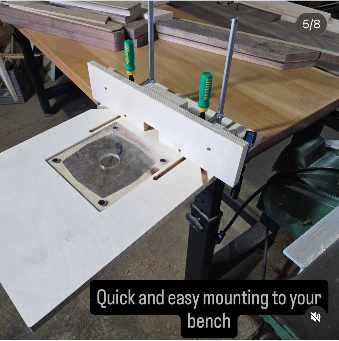 Router table and fence for full sized router - Small shop version