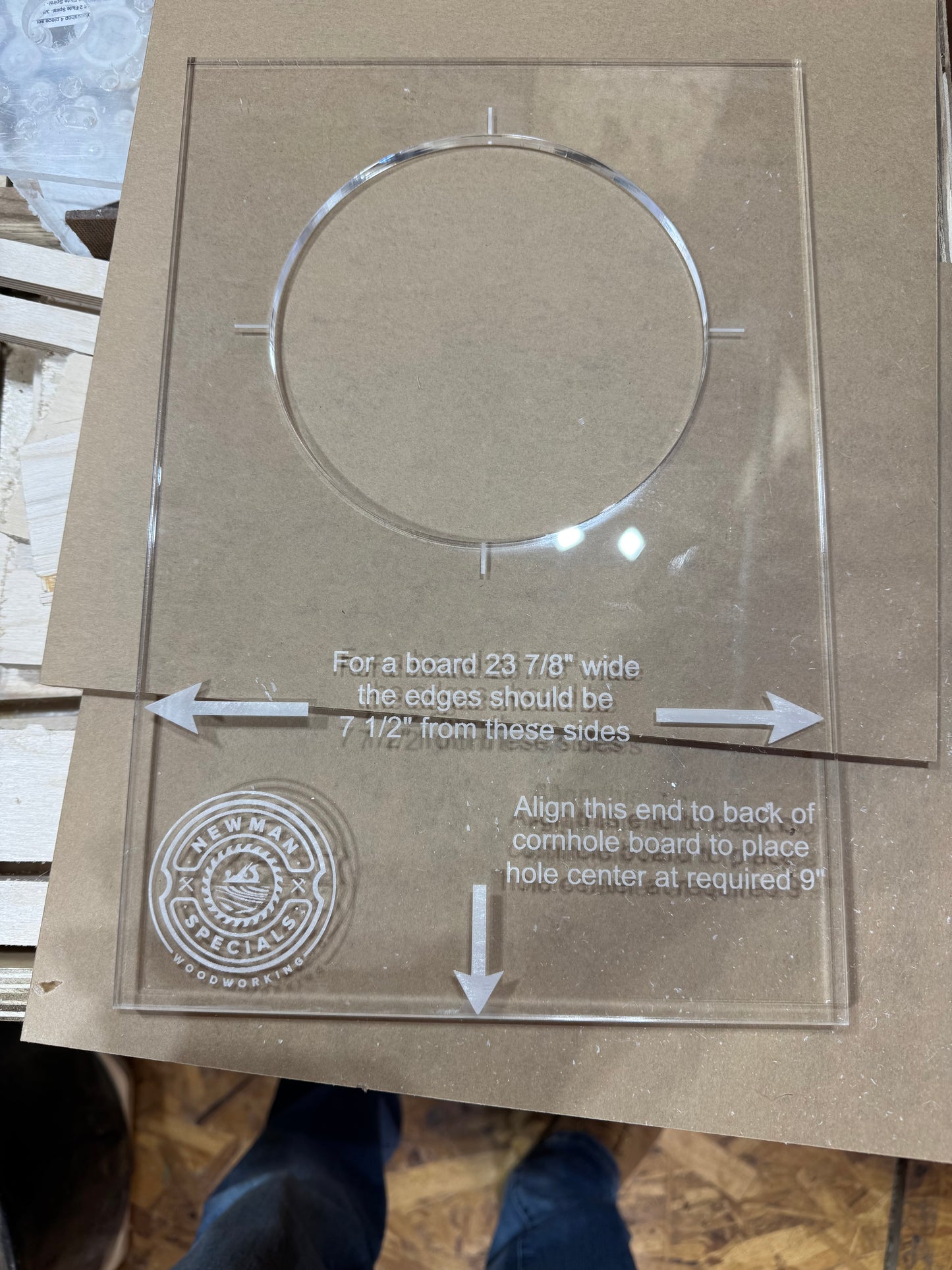 Combo pack - Cornhole board template and Multi-radius Corner template for routers