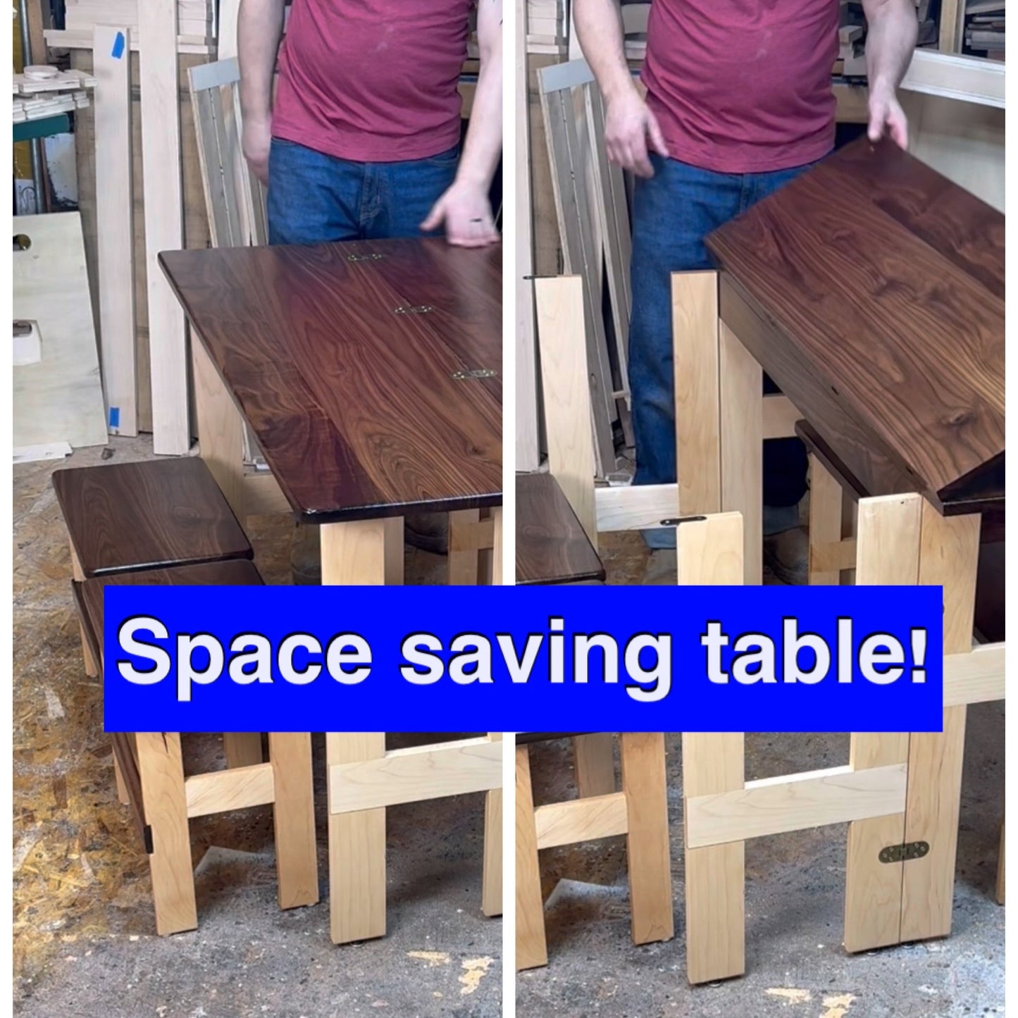 Lengthwise folding table